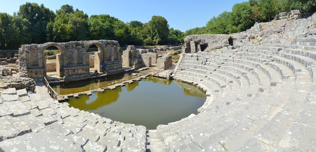Ancient theatre at Butrint Archaeological Park, a UNESCO World Heritage Site in southern Albania